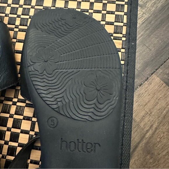 Hotter Black Leather Comfort Open-Toe Sandals Size 5 - Picture 11 of 13